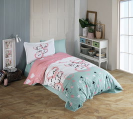 L'essentiel linge de maison Voyager - Powder Juego de funda de edredón individual